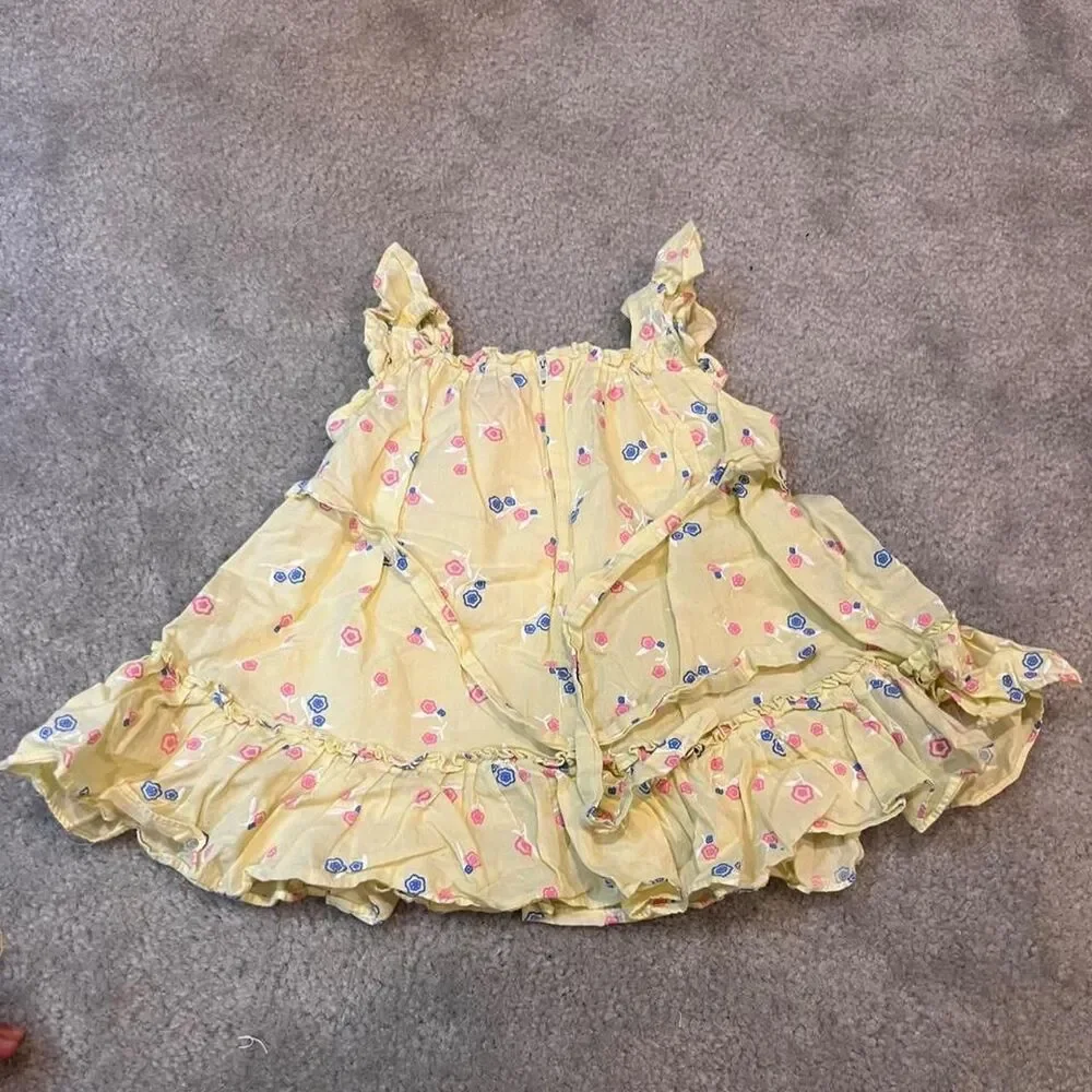 Baby Girl Embroidered, smocking Yellow Dress 3-6m